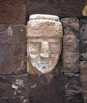 One of the stone faces-at Tiwanaku, Bolivia