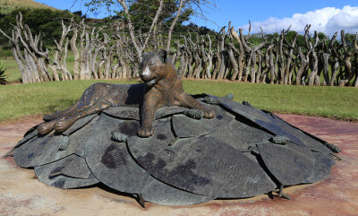 A memorial at Rorke's Drift to King Cetshwayo (the Leopard), on top of Zuly Shields