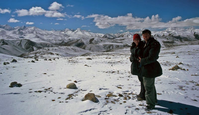 Tanya and I on the Lalung La Pass, Tibet