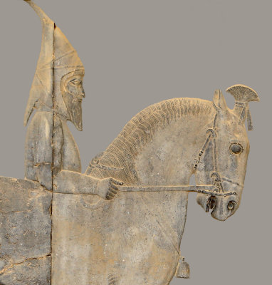 Pointed Hat Scythian with stallion, Apadana Staircase, Persepolis