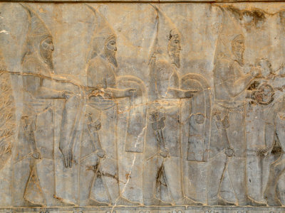 Pointed Hat Scythians, Apadana Staircase, Persepolis - Levels Adjusted