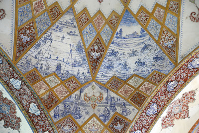 Decorative scenes from the Qajar Pavilion, Bagh-e Fin
