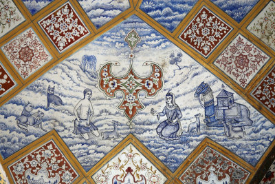 Decorative scenes from the Qajar Pavilion, Bagh-e Fin