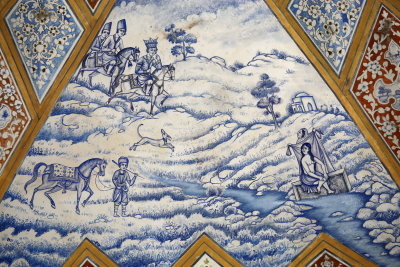 Decorative scenes from the Qajar Pavilion, Bagh-e Fin