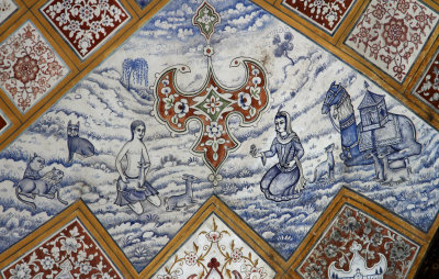 Decorative scenes from the Qajar Pavilion, Bagh-e Fin