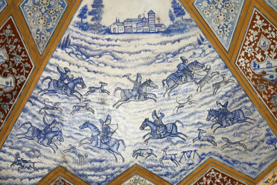 Decorative scenes from the Qajar Pavilion, Bagh-e Fin