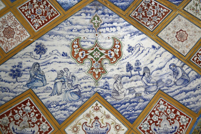 Decorative scenes from the Qajar Pavilion, Bagh-e Fin