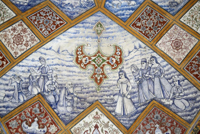 Decorative scenes from the Qajar Pavilion, Bagh-e Fin