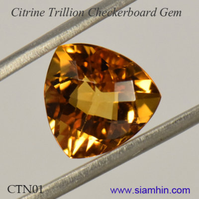 Big Citrine Gemstone, A Trillion Citrine Gem Cut By Expert Gem Artisans