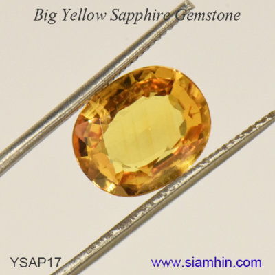Big Oval Sapphire Gemstone, Yellow Sapphire From Madagascar