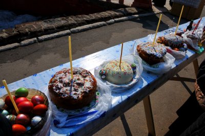 Orthodox Easter Cakes Wait for Blessing