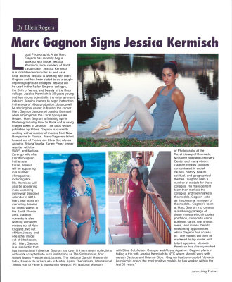 Coconut Creek City News Magazine feature story on Gagnon model Jessica Kermisch