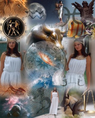 Zodiac collage starring Alyssa Agovino