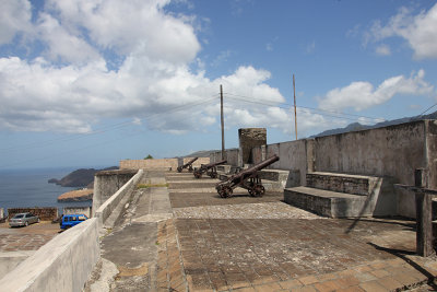 Cannons on Fort Charlotte.  It is the major early 19th century fortification on Saint Vincent.