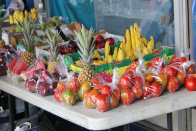 Fruits and vegetables for sale in Kingstown.