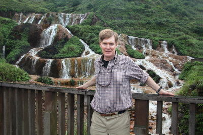 Me posing at the Golden Waterfall.