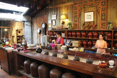 Interior of the traditional style tea house.