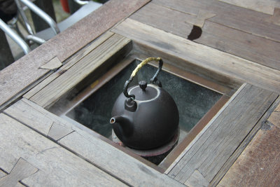 A traditional tea pot at the tea house.