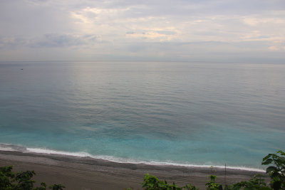 View of the Pacific Ocean, below.