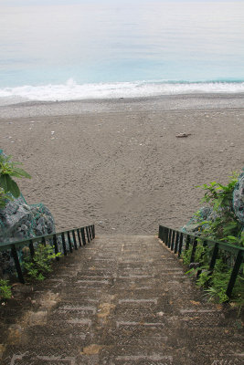 Steps leading down to the beach.