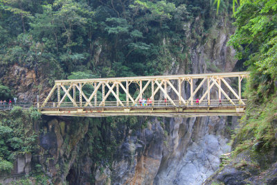 Close-up of the bridge, which was part of the amazing feat of the East-West Cross Island Highway.