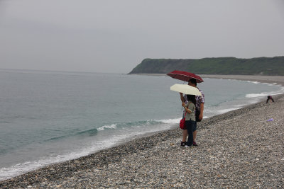 They had their umbrellas up.