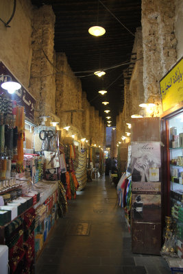 Interior of the Souq Waqif.  It was recently rebuilt, but still retains the feel of an ancient souq.