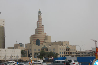 View of the Fanar Islamic Centre with its spectacular minaret.