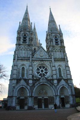 Exterior of the French Neo-Gothic St. Fin Barre's Cathedral, which was designed by William Burges and built between 1865-1879.