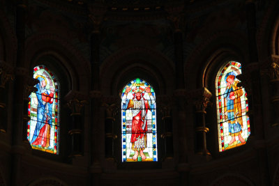 Stained glass windows in the cathedral.