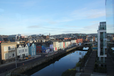View of Cork and of the Lee River from one of the upper floors of the River Lee Hotel. 