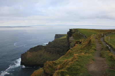 The walking path from Cliffs of Mohar viewing area for 8 kilometers is called hags head.