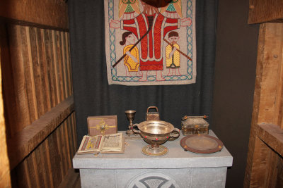 Recreation of a wooden oratory (dairthech) found in the center of ancient monasteries in early Christian Ireland. 