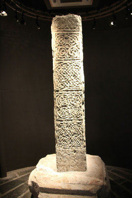 The North Cross is thought to be the oldest cross at Clonmacnoise (around 800 AD). Only the shaft and base survive.