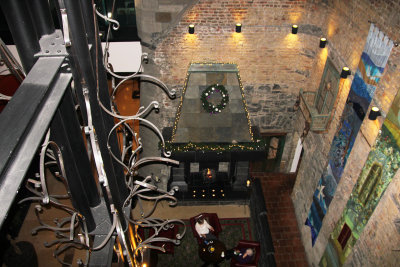 View of the vaulted lobby from the second floor.