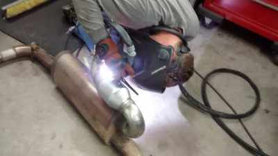 Welding the exhaust system
