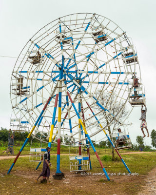 Ferris Wheel Energized by Burmese men