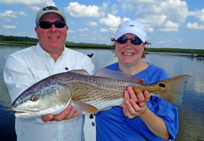 The Parks from Georgia with a 7 Lb. Redfish
