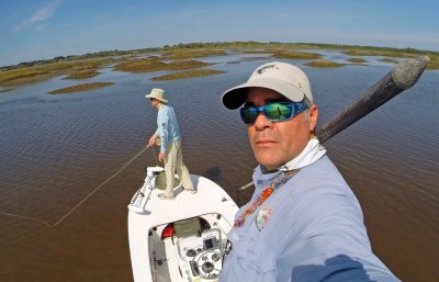 Sight fishing the oyster flats