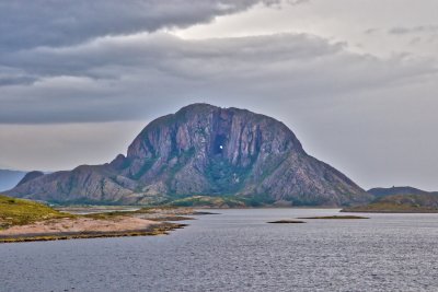 The hole tthrough the Torghatten Mountain (480 feet long, 115 high and 50 wide)