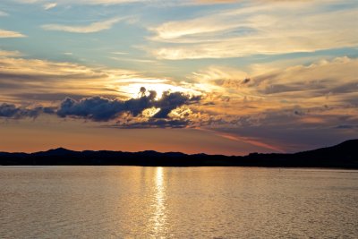 Near the sunset. Shipping from Torghatten to Rrvik