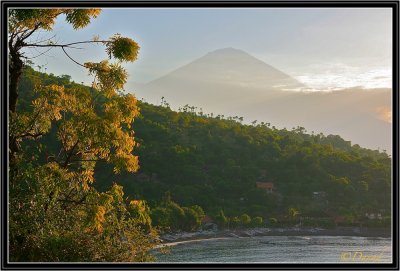 A Fishermen's Village on the East Coast and Agung Volcano.