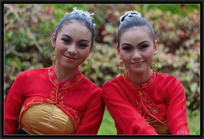 Two Friends. Bali Festival Opening Parade. 