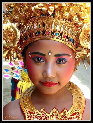 A Very Young Legong Dancer Ready to Perform.