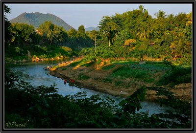 Khan River on Sunset. Luang-Prabang.