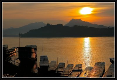 A Sunset on the Mekong. Luang Prabang.