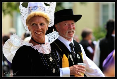 A Happy Couple in Traditional Costumes from Fouesnant.