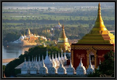 Sagain Pagodas and River Irrawady.