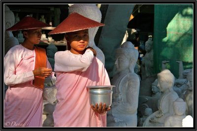 Collecting Alms. Mandalay.
