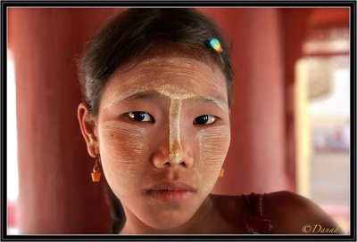 The Burmese teenager with Thanaka.